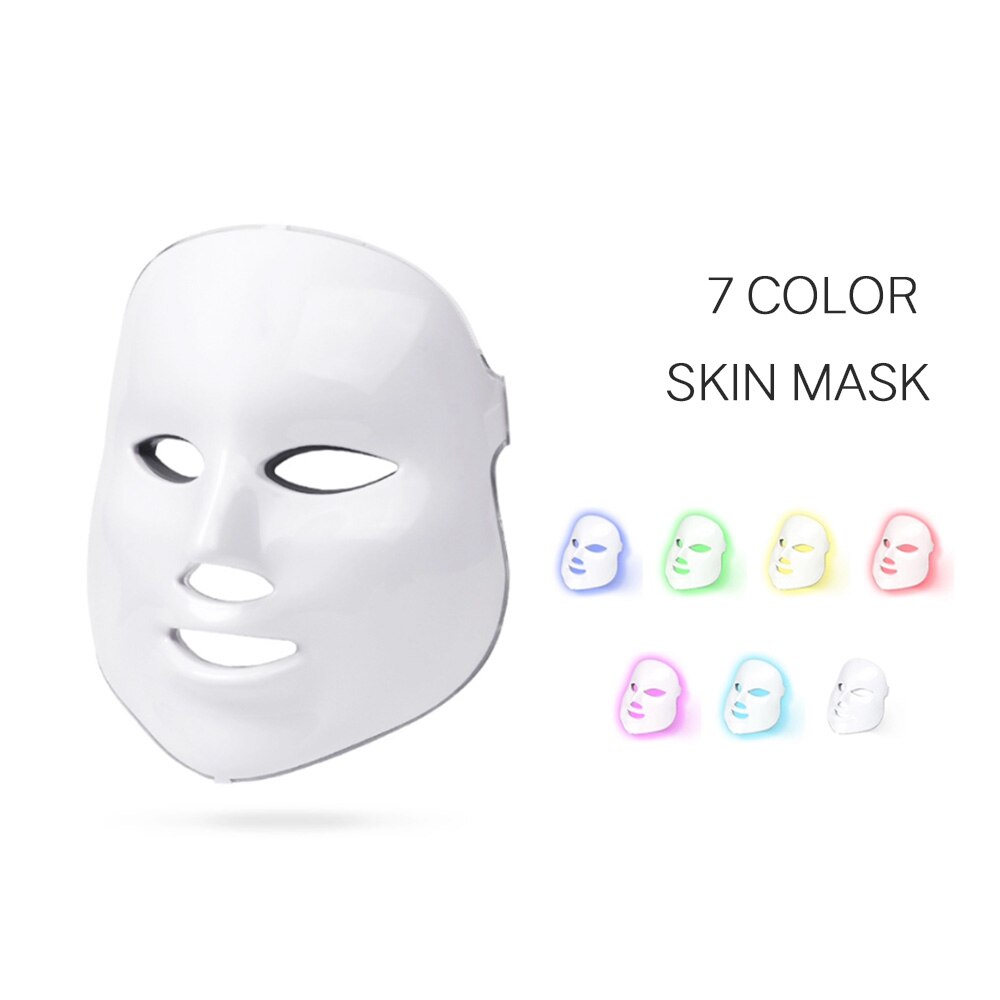7 Color LED Mask Facial Photon Therapy Skin Rejuvenation Anti Acne Wrinkle Removal Tighten Pores Led Light Mask: UK