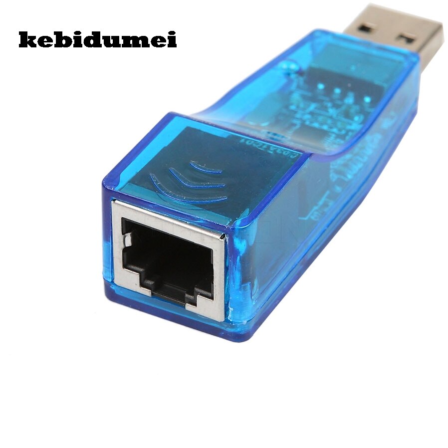 Kebidumei USB 2.0 LAN RJ45 Ethernet 10/100 Mbps Network Card Adapter Voor Win7 Win8 Android Tablet PC Blauw