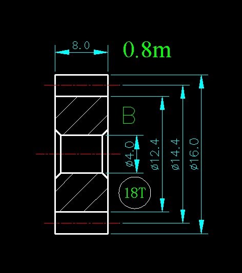 /0.8m 18T Hole 3mm 4mm 5mm 6mm/width 8mm For Meat Grinder Parts etc.