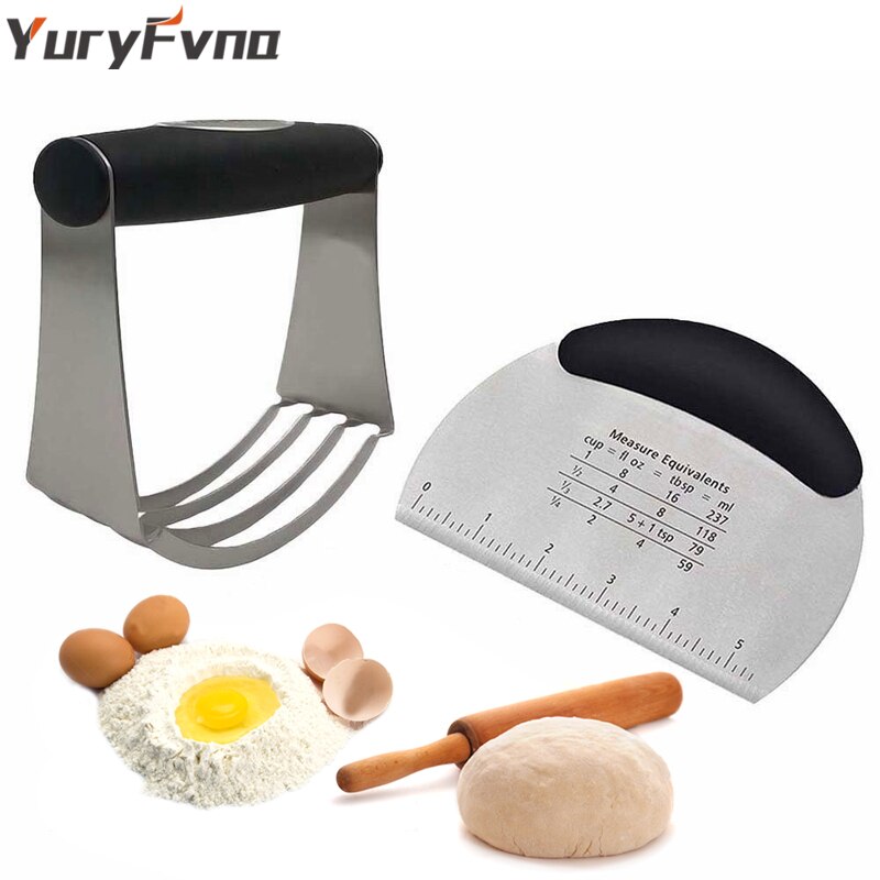 YuryFvna Pastry Cutter Mixer Blender Baking Dough Blender Cutter Stainless Steel Bladed Dough Cutter/Blender Scraper Chopper