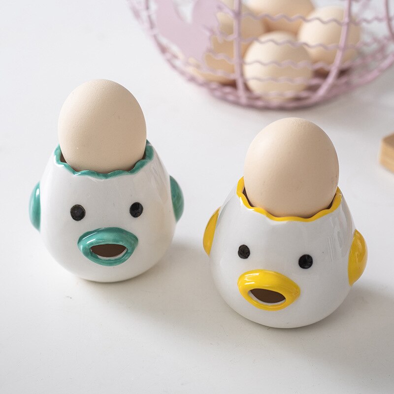 Kitchen Accessories Cute Chicken Ceramic Egg White Separator Egg Yolk Protein Separator