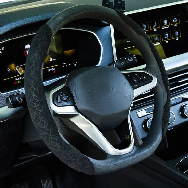 Suede Universal Car Steering Wheel Cover - Protect Your Steering Wheel,Car Decoration Accessories Anti Slip Steering Wheel Cover