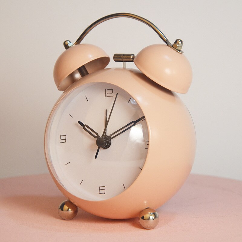 Mini Alarm Clock Electronic Round Number Double Clock Room Home Decoration Decoration Desk Table Cute And Durable: European yellow