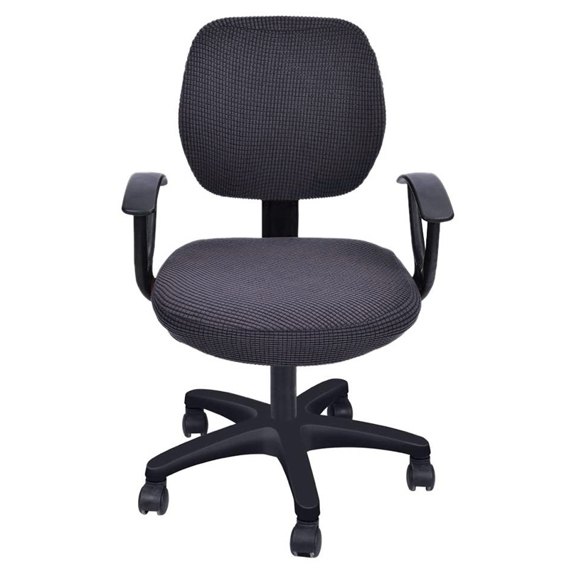 3 arten Material Büro Stuhl Abdeckung strecken Computer Stuhl Abdeckung Schreibtisch Stuhl Sitz und Zurück Abdeckungen Universal-: Typ 3 dunkel grau