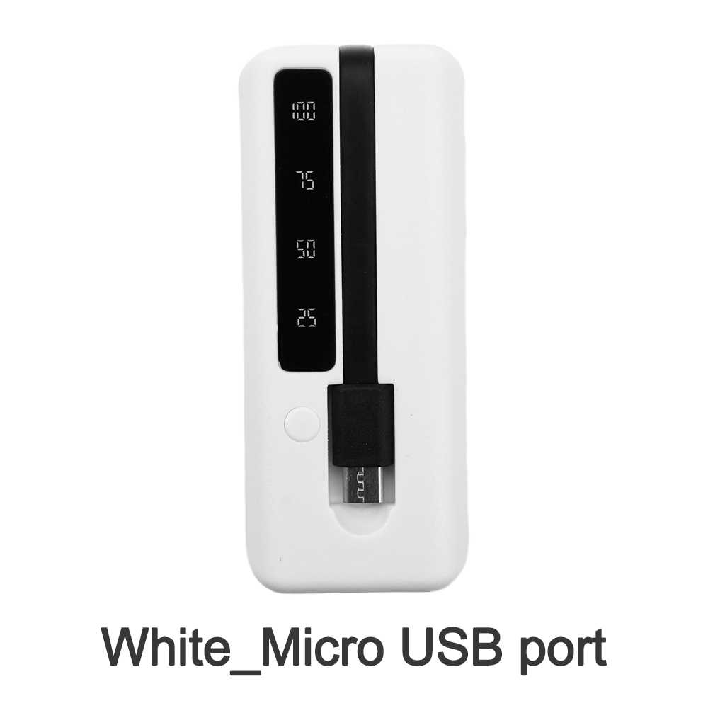 1*18650/18700/20700/21700 Lithium Battery Power Bank Case Type-C USB Charger Outer Case Plastic Shell with LCD Display and Cable: ROSE RED