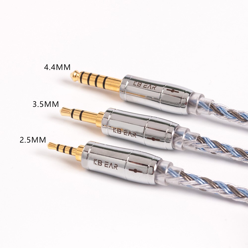 AK KBEAR-Thorough 16 Core Upgraded Silver Plated Copper Cable 2.5/3.5/4.4MM With MMCX/2pin/QDC TFZ Connector For KZ ZS10 ZSN Pro