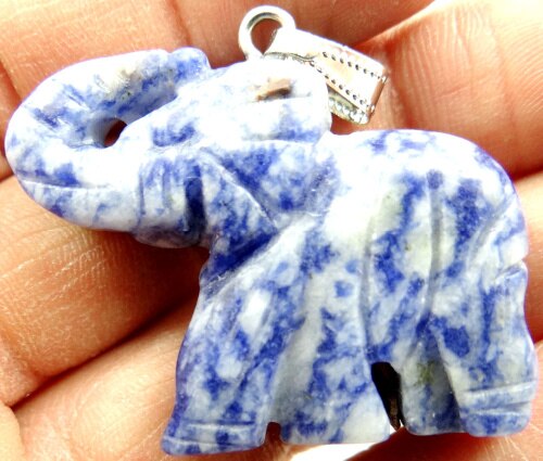 Natural stone Quartz Crystal Turquoises Opal lapis tiger eye Elephant pendant for diy Jewelry making necklace Accessories: NO.6