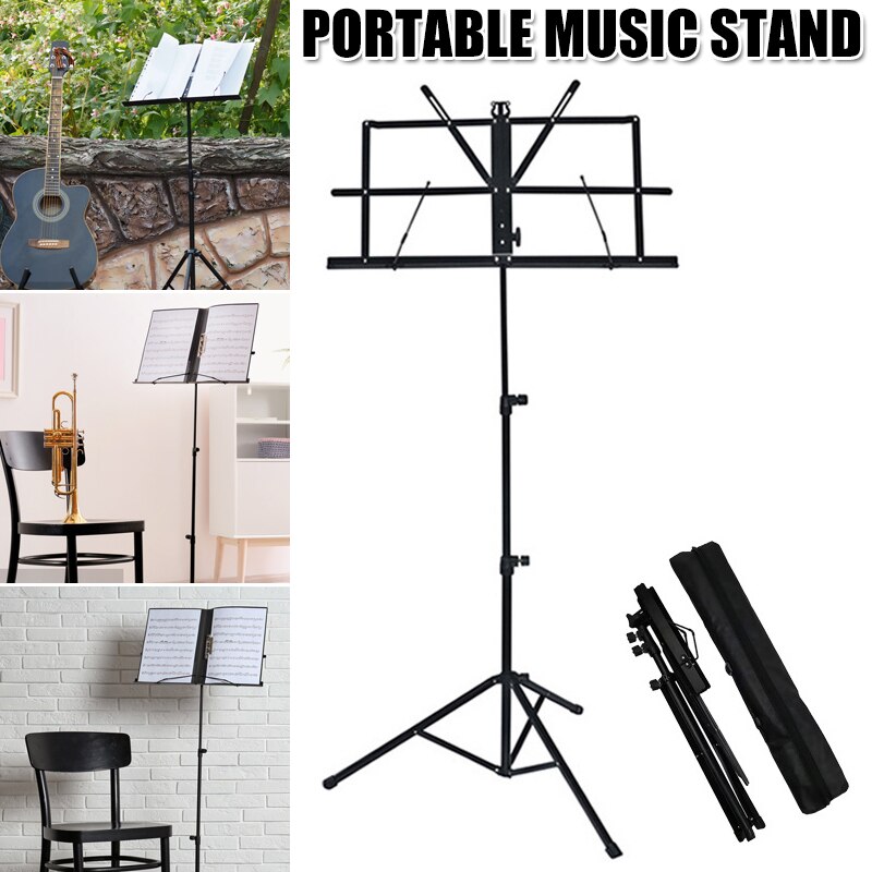 Music Stand Lightweight Easy to Set Collapsible Adjustable Orchestra Portable Sheet Music Stand with Carry Bag School XR: Default Title