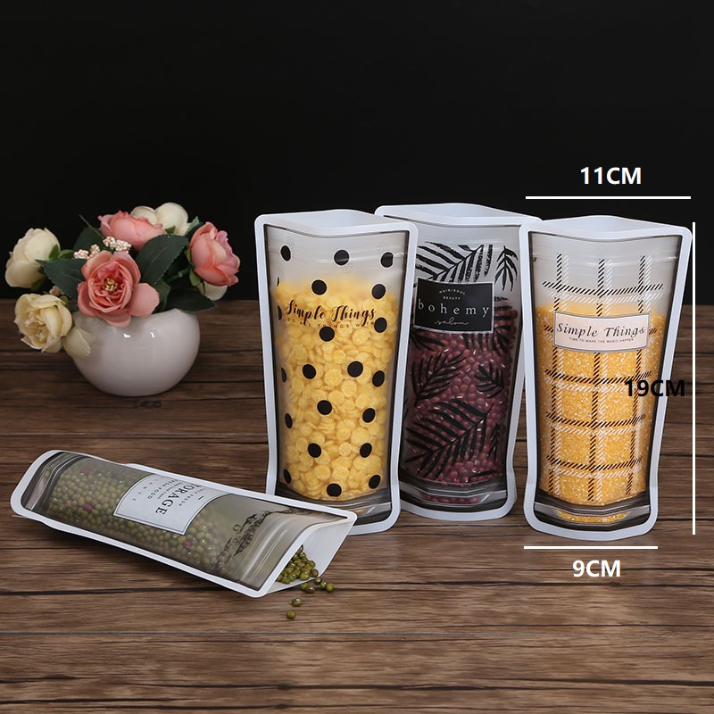 Reusabl Mason Fles Ziplock Opbergtas Transparant Voedsel Container Milieuvriendelijk Plastic Verzegelde Tassen Huishouden Keuken Organizer