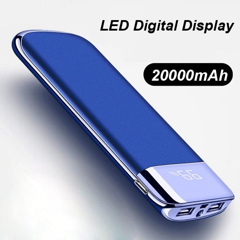 20000Mah Draagbare Externe Batterij Oplader Power Bank Led Digitale Display Dubbele Usb-uitgang Powerbank Voor Iphone 12 11 Xiaomi