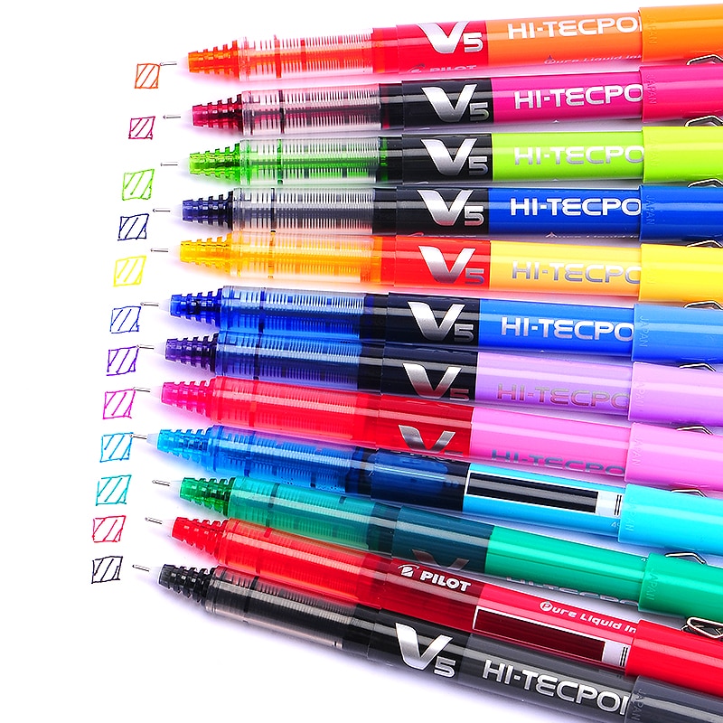 Japan papirvarer pilot bx -v5 0.5mm straight pen stor kapacitet farve blæk kuglepen skole forsyninger