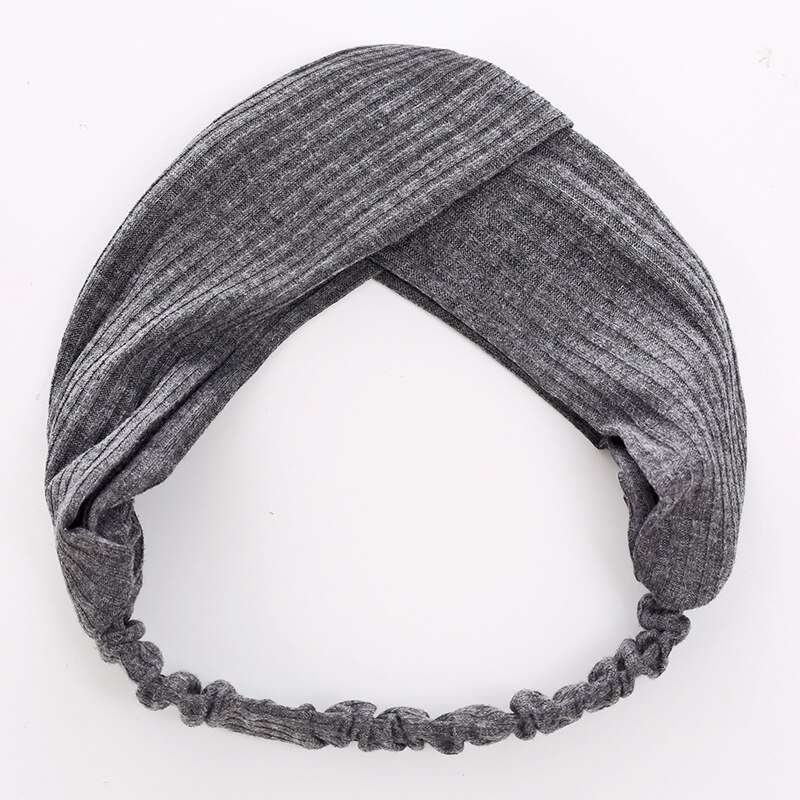 Bohemian Meisjes Haarband Haaraccessoires Cross Top Knoop Elastische Hoofdbanden Voor Vrouw Zachte Effen Kleur Twisted Geknoopt Hoofdband: PZ12