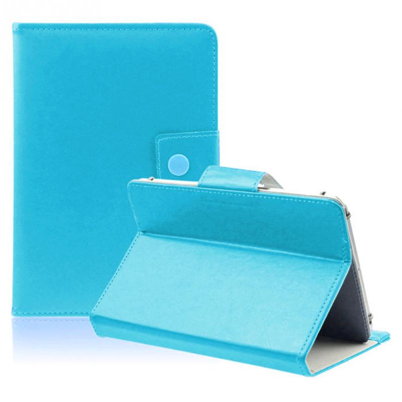 PU leather bracket set 7 inch universal tablet case white black: Blue