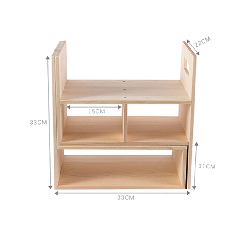 Large DIY Wooden Book Shelves Desk Organizer Office School Desk Accessories Organizer Tray Book Holder Storage Tray Makeup