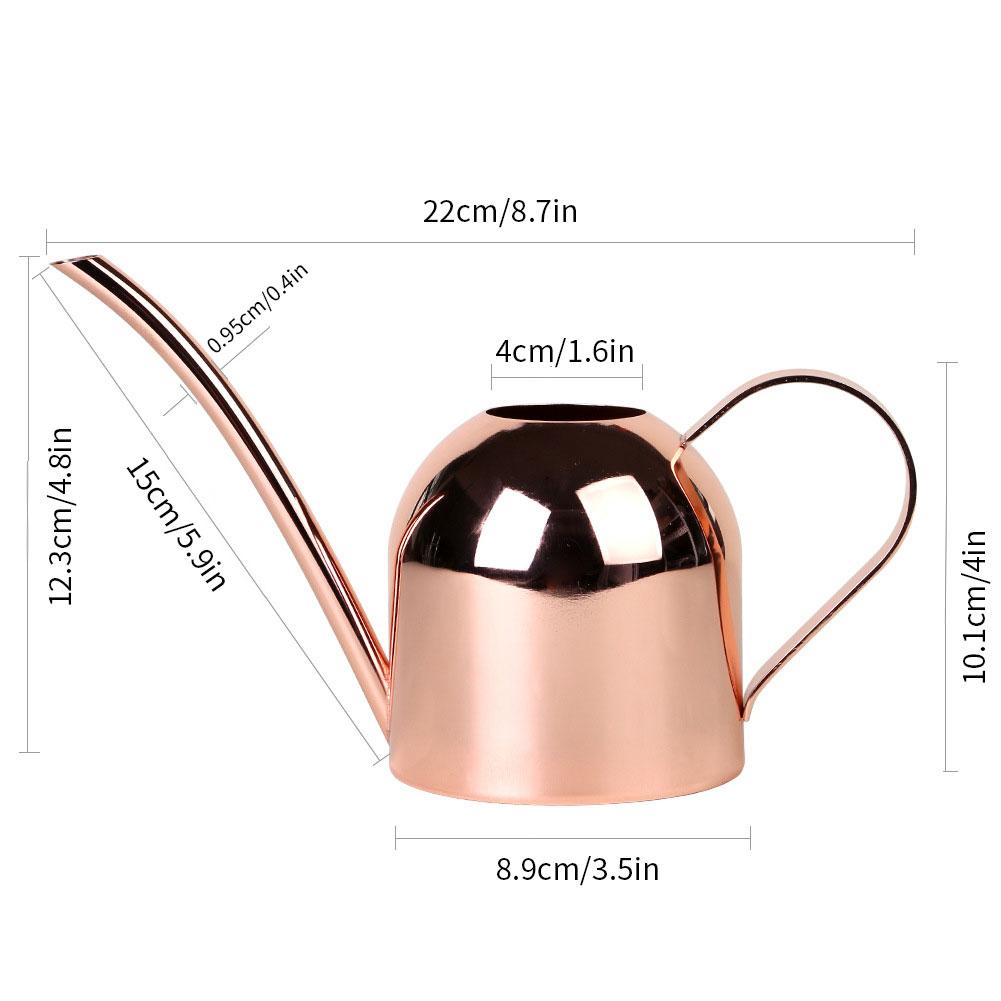 500ML Stainless Steel Long Mouth Watering Pot Green Plant Watering Can Golden Small Watering Gardening Tools Control Water