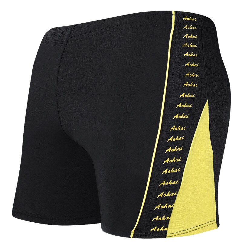 Big Size Soft Factory Direct Men Swimming Trunks Boyshort Printed Male Shorts Beach Surfing Drifting SPA Man Boxers: YELLOW / XXL