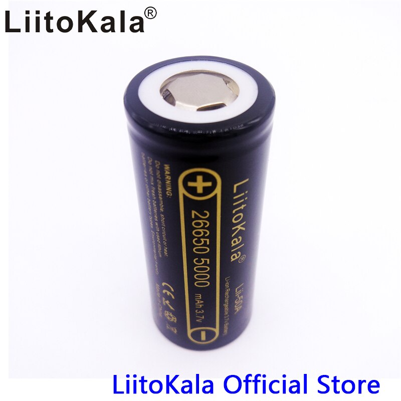 Hk Liitokala Lii-50A 26650 5000 Mah Lithium Batterij 3.7V 5000 Mah 26650-50A Oplaadbare Batterij Geschikt Voor Flashligh