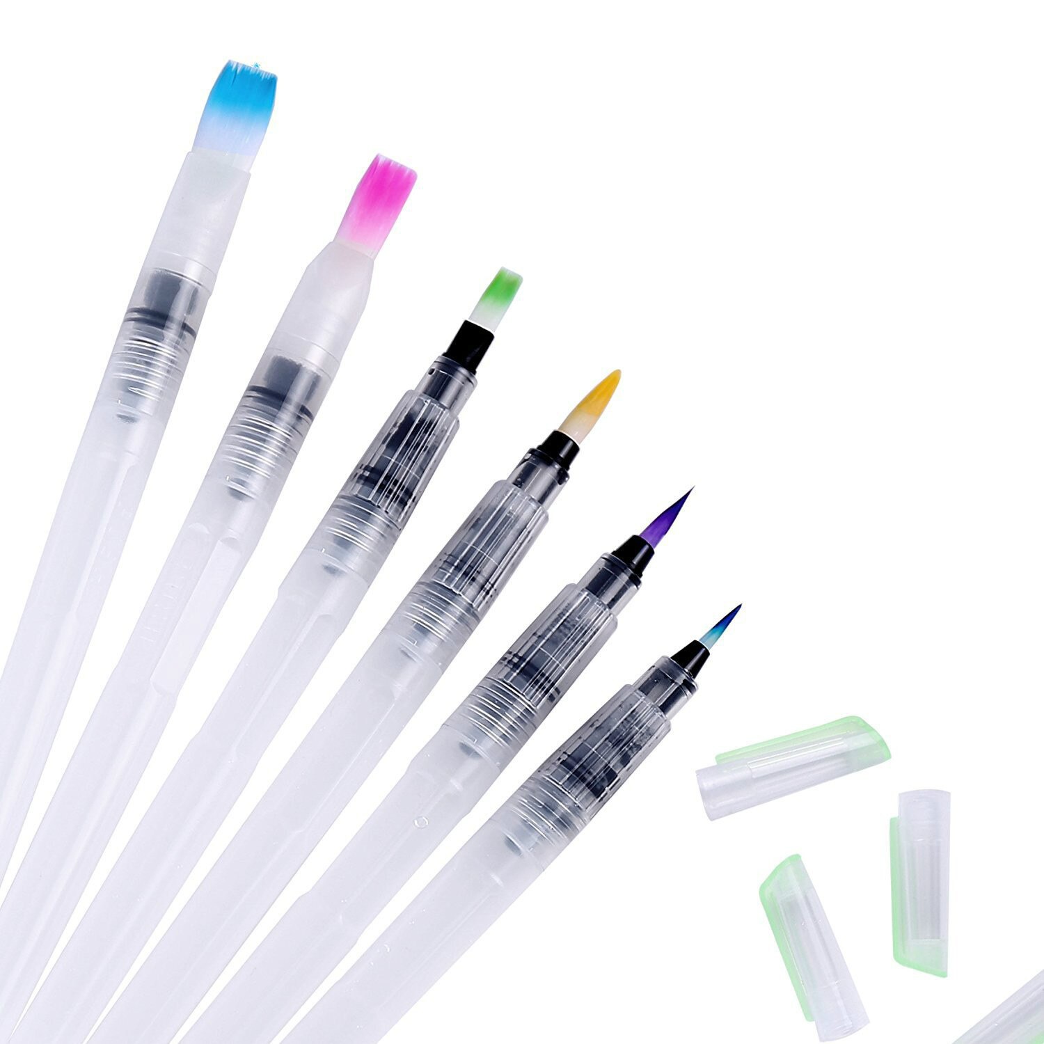 6 Stks/set Water Kleur Borstel Hervulbare Pen Voor Beginner Schilderen Tekenen Art Supplies