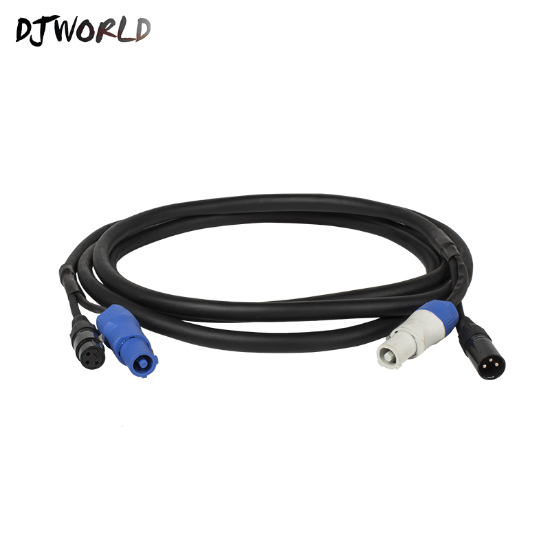 Djworld 3 måler / 2 måler lengde kombinasjon powercon plugg dmx signal linje kraftledning lys tilbehør til scene