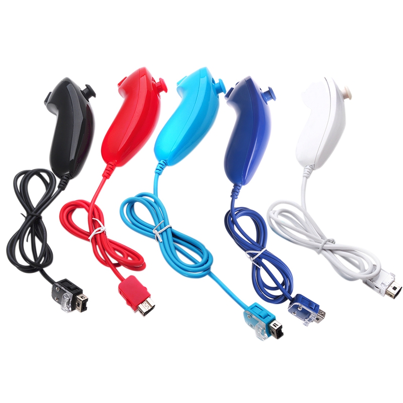Mando a distancia NUNCHUCK NUNCHUK de 5 colores para NINTENDO Wii, mando a distancia negro nunchunk, puerto usb
