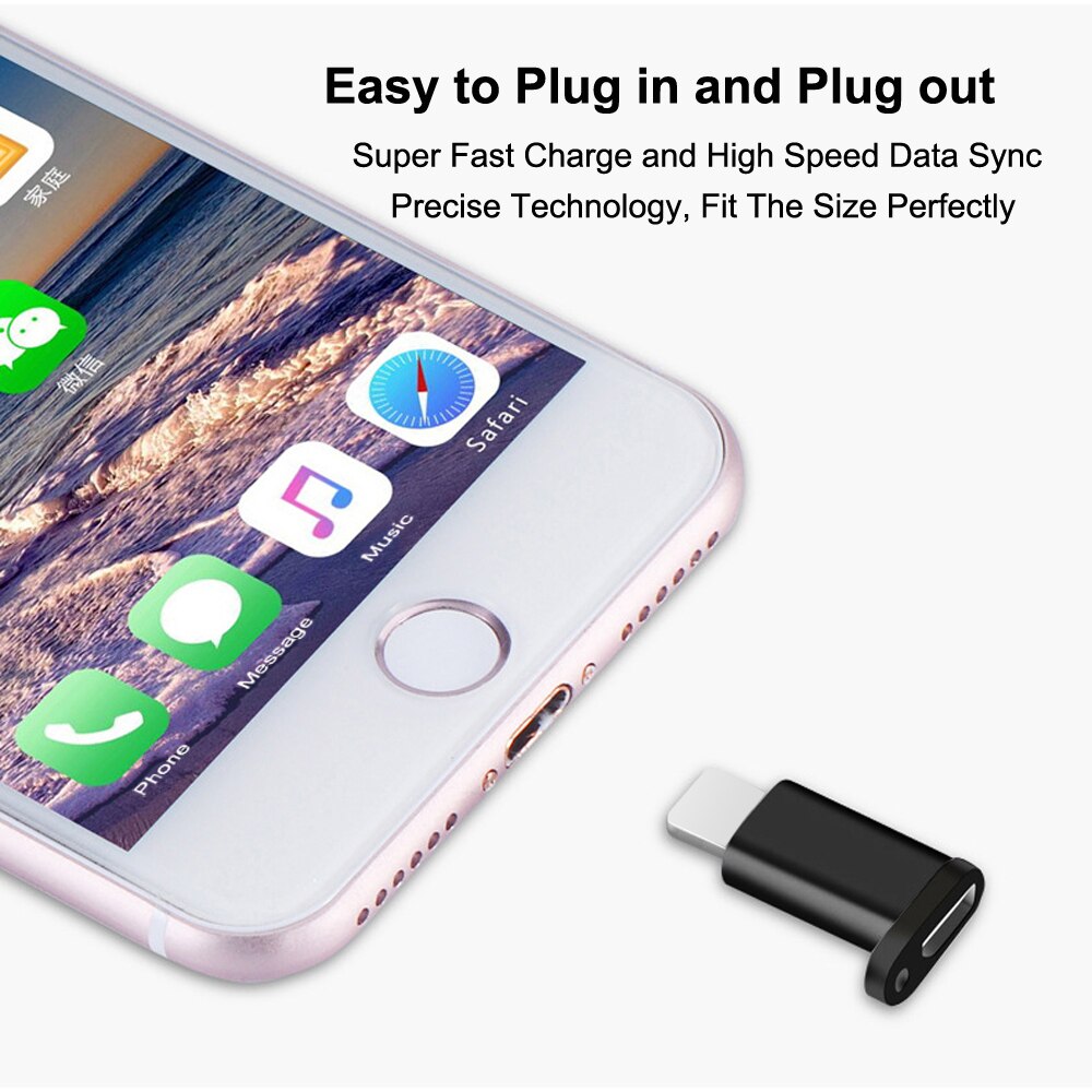 VOXLINK Adapter Micro USB To Lighting 8Pin For Apple Adapter With Key Chain For iphoneX XS XR 6 7Plus Sync Charger OTG Converter