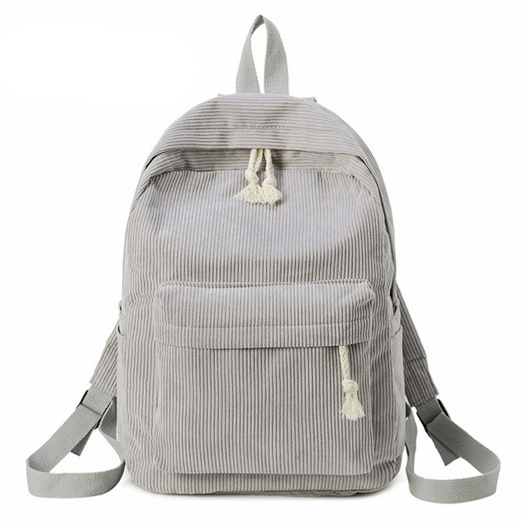 Preppy Stil Weichen Stoff Rucksack Weibliche Kabel Schule Rucksack Für Teenager Mädchen Gestreiften Rucksack Frauen Samt Bildschirm: grau