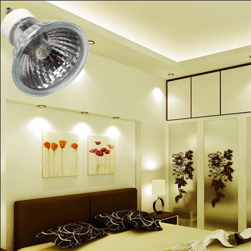 Super brilhante gu 10 + c 50w 220v-240v lâmpada do bulbo do halogênio lâmpada de iluminação acessórios para casa