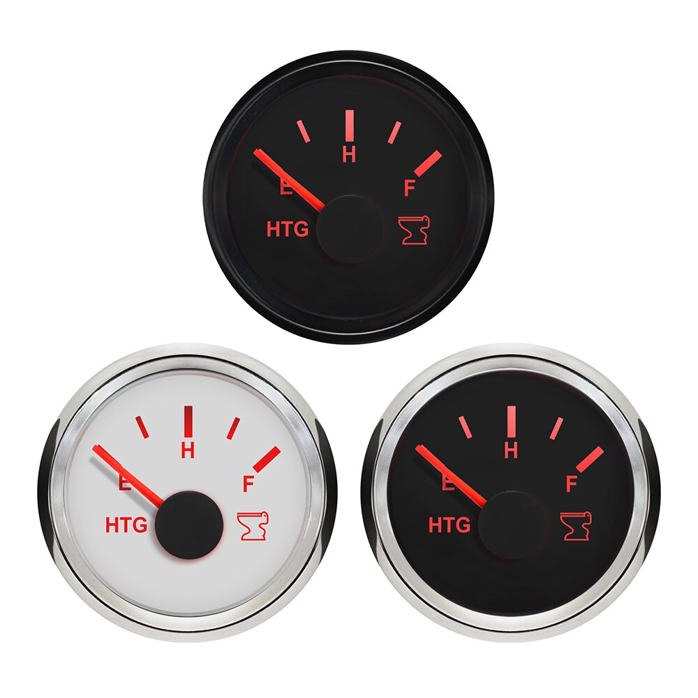 Universal Holding Tank Level Gauge Meter 0-190ohm 240-33ohm 52mm 12V/24V with Red Backlight