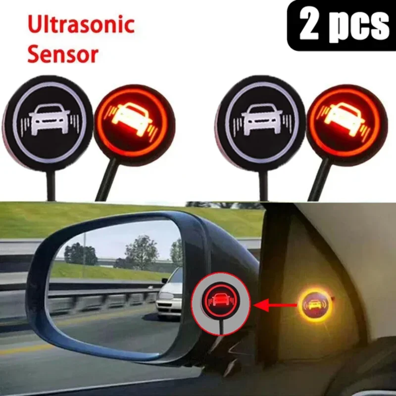 2pcs Car Blind Spot Radars Detection System Warning Light Micro Sensor Change Lane Driving Assistance Reverse Radars Sensor