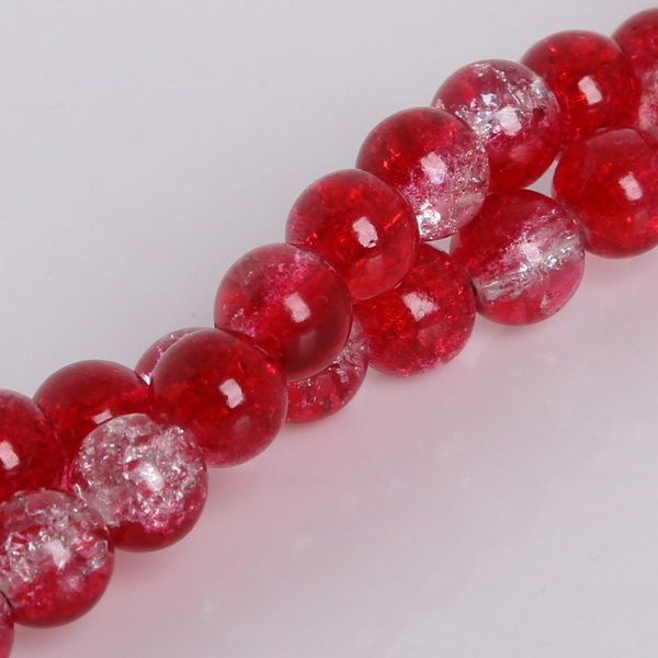Round Glass Crackle 8mm Loose Beads 50pcs 1 String Fit Handmade Bracelet Necklace DIY Craft Making Good Jewelry: GRAY