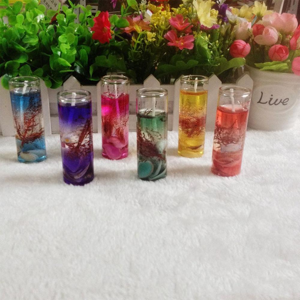 Velas románticas copa de cristal velas de concha de cumpleaños de boda de San Valentín velas de cera de gelatina de mar de aromaterapia