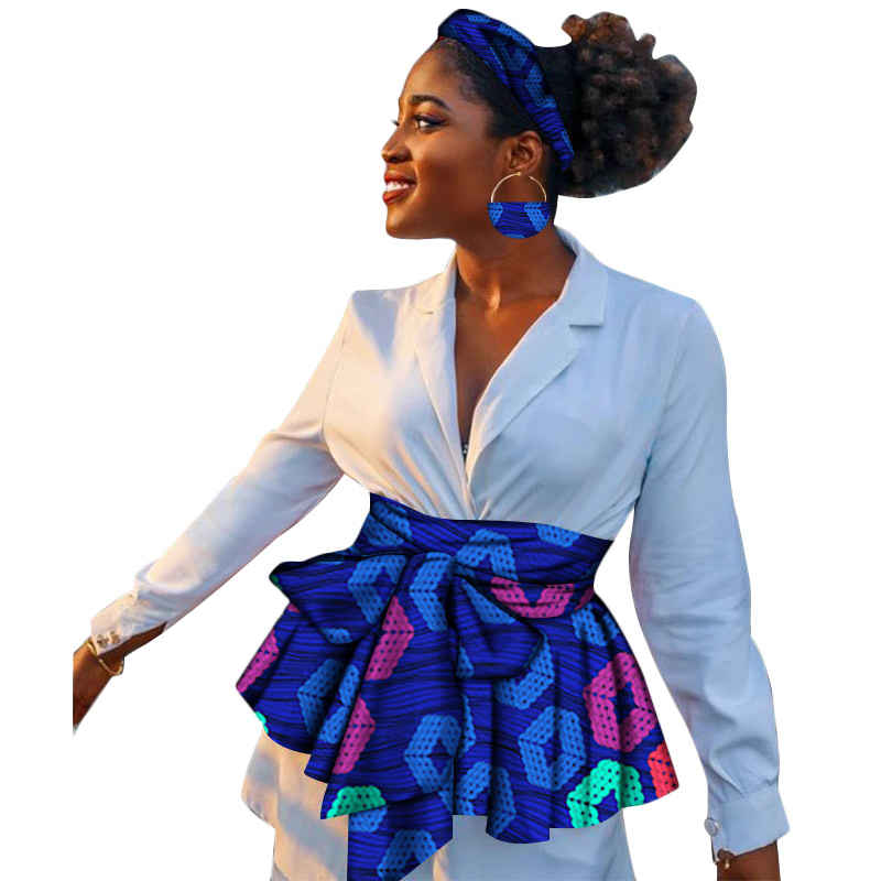 Cinturón de cintura alta de estilo africano para mujer, ropa india, Vintage, flor, línea A, asimétrico: 8