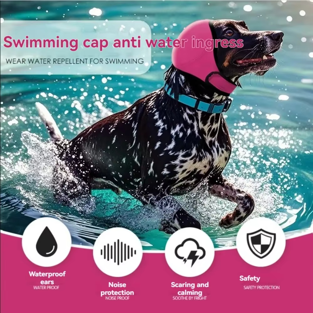 Noise Reduction Dog Ear Covers Hearing Protection Adjustable Pet Ear Muffs Waterproof Anti-noise Dog Earmuffs Swimming