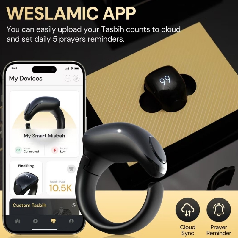 Compteur numérique pour les prières quotidiennes, compteur numérique Tasbeeh avec outil comptage portable d'entrée 3,7 V