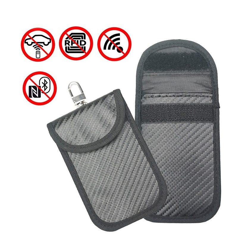 Faraday Auto Schlüssel fob Blocker Schutz Kreditkarte RFID Signal Abschirmung Anti-Scannen Schlüssel fallen für Privatsphäbetreffend Schutz Tasche1044