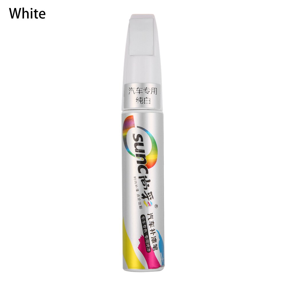 6 farver 12ml bil lak reparation pen vandtæt fix it pro klar bil ridsefjerner maling penne: Hvid