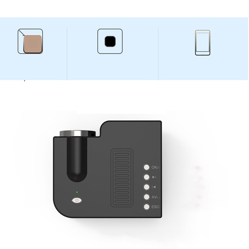 UC28C Tragbare Video Projektor Heimkino Kino Büro Supplie Schwarz/weiß LCD Mini Projektor Medien Spieler Für Smartphones
