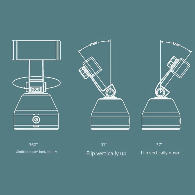 360 Degree Smart Gimbal Ai Bluetooth Live Gimbal Stand with Face Recognition Object Tracking Function