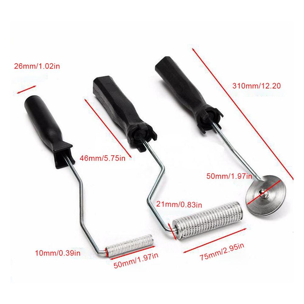 Delaman Bubble Paddle Tool 3Pcs bubble buster rollen haren/paddle/nobby/hoek roll voor glasvezel lamineren