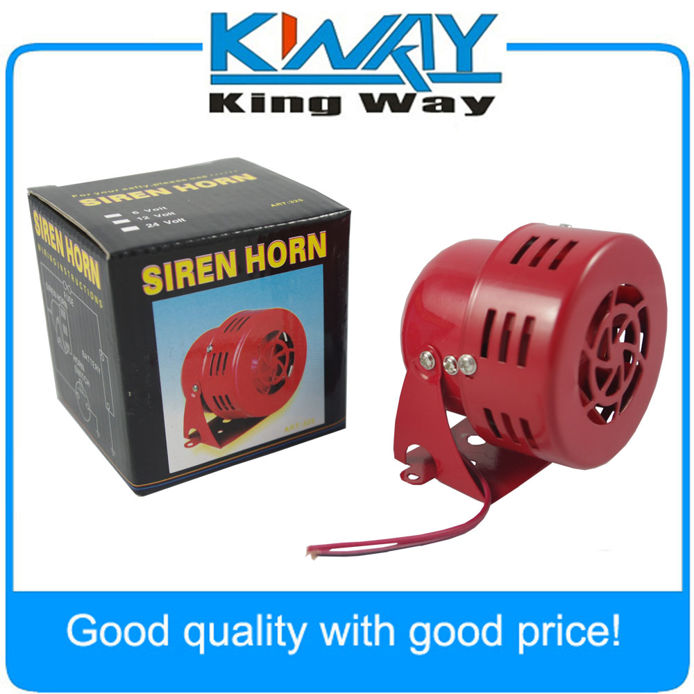 12V Motor Driven Red Air Raid Siren Horn Alarm Horn Car Truck 1950s Style 3"