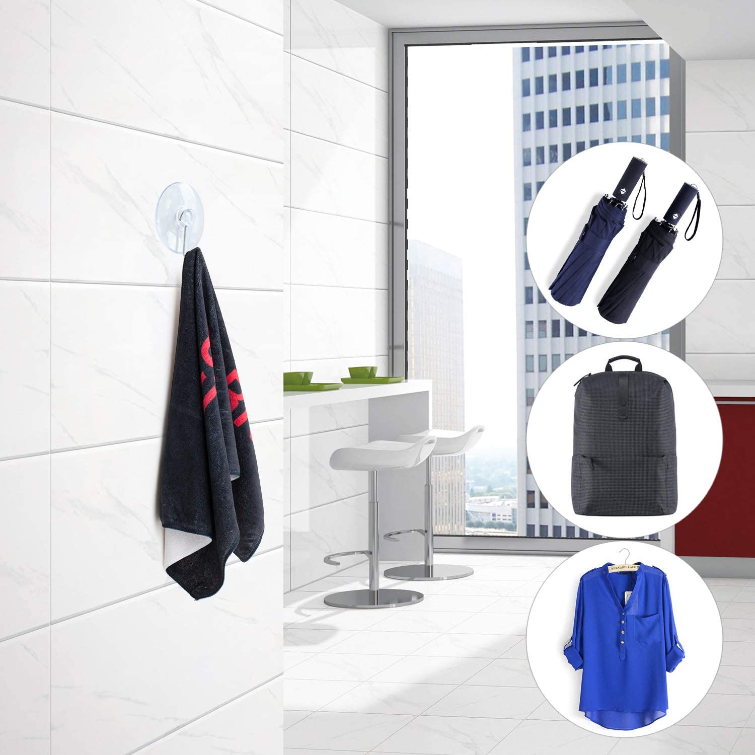 10Pcs 35/40Mm Glas Raam Muur Sterke Zuignap Haken Hanger Keuken Badkamer Deur