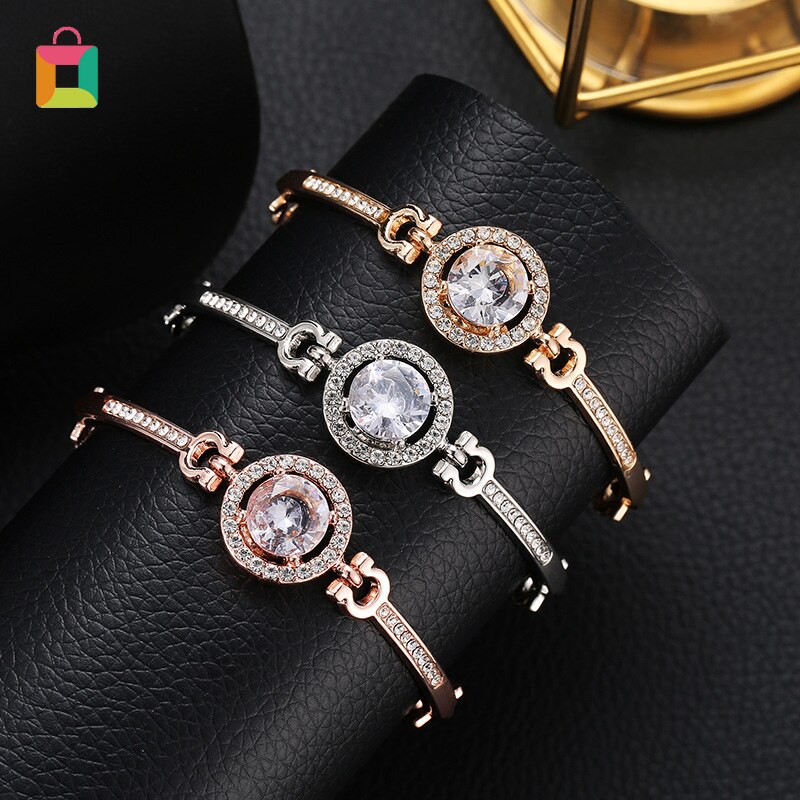 GlitteryCharm Bracelet Women Rhinestone Simple Bracelet Bangle Hand Chian Bracelet Jewelry Glittery