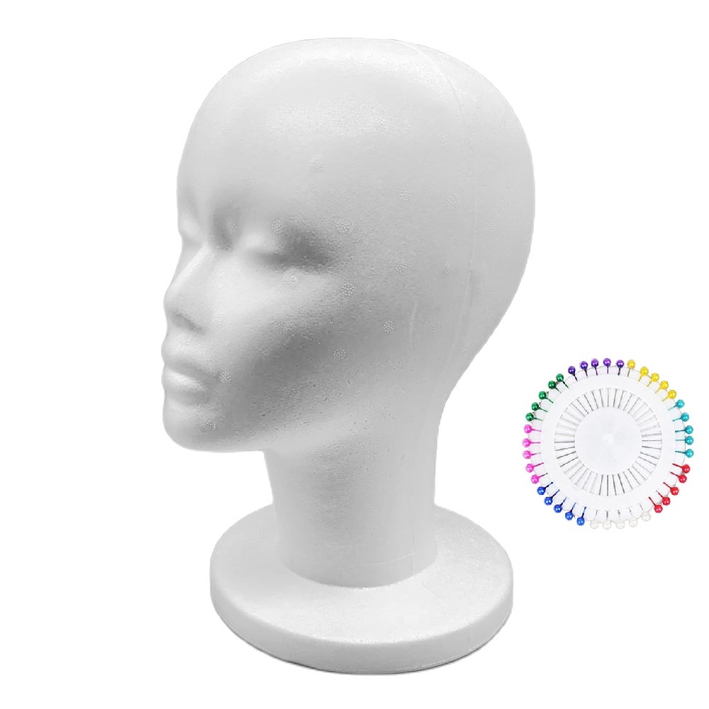 white Foam wig display prop Mannequin Wig Head Display Hat Cap Wig Holder Styrofoam Foam Head wig stand: Blue