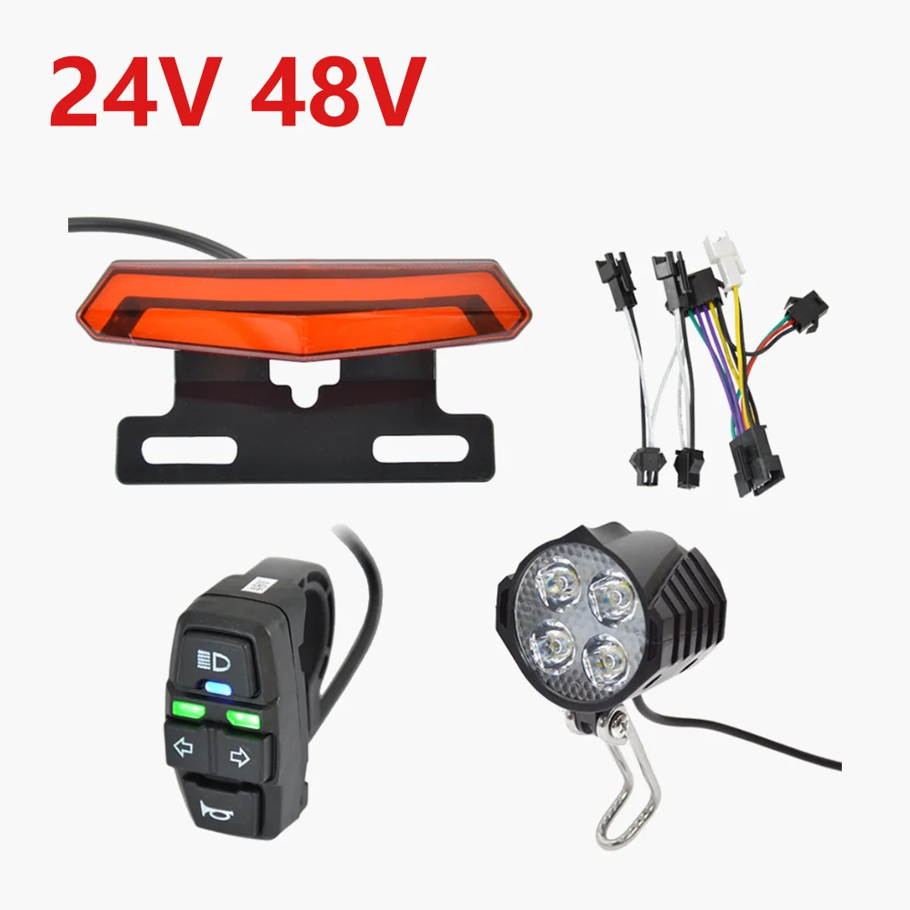 Luz trasera de freno LED para bicicleta eléctrica, lámpara trasera de señal de giro de alto brillo, fácil instalación para luz trasera de bicicleta eléctrica de 36V y 48V: Caqui oscuro