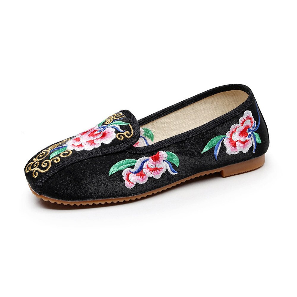 Veotalk-mocassins brodés en tissu coton pour femmes, chaussures plates, haut de gamme, Style chinois vieux pékin, collection sans lacet, collection décontracté