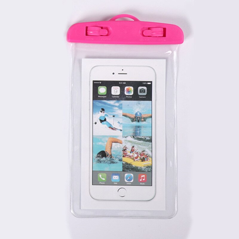 Waterproof Mobile Phone Case For iPhone X Xs Max Xr 8 7 Samsung S9 Clear PVC Sealed Underwater Cell Smart Phone Dry Pouch Cover: Rose