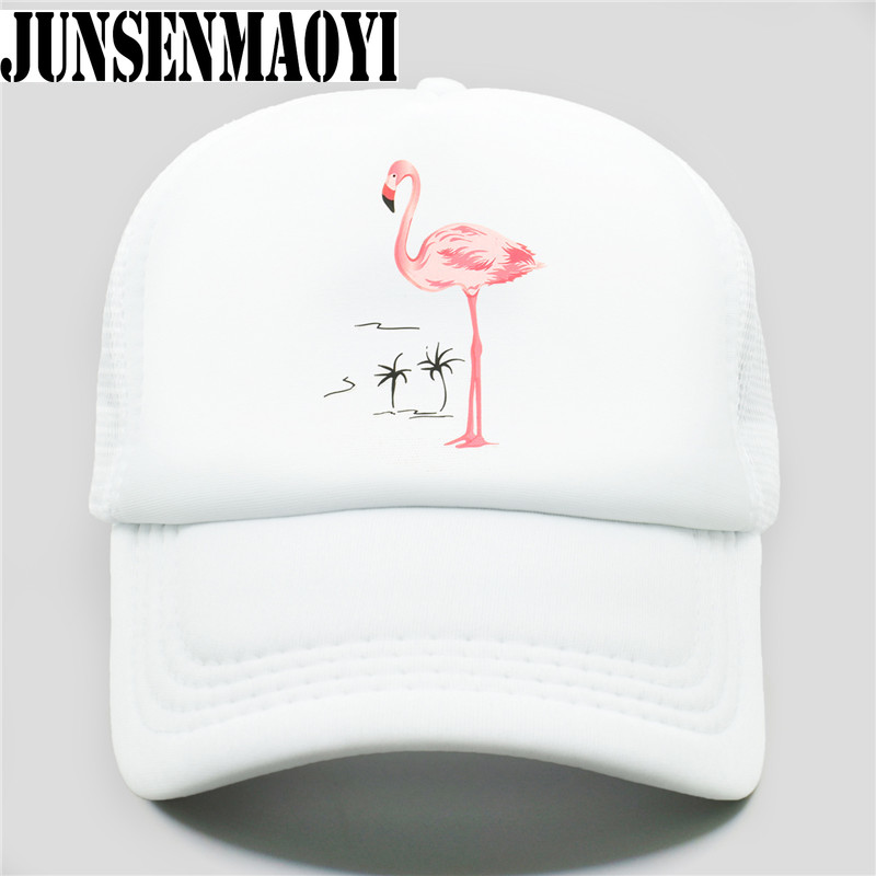 Casquette flamant rose rose pour filles, chapeau d'été, hip hop, en maille, pour femmes et enfants,: S / WHITE