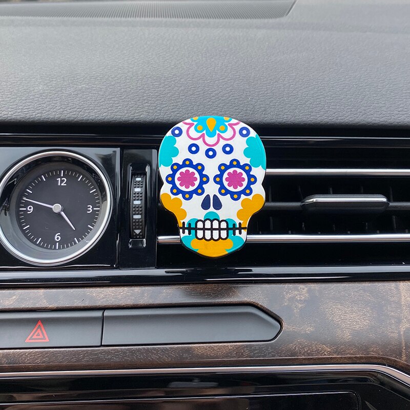 4*6cm Sugar Skull Auto Air Conditioner Outlet Decoration Perfume Clip Air Freshener Car Tuyere Fragrance Car Ornament 7 styles: 2