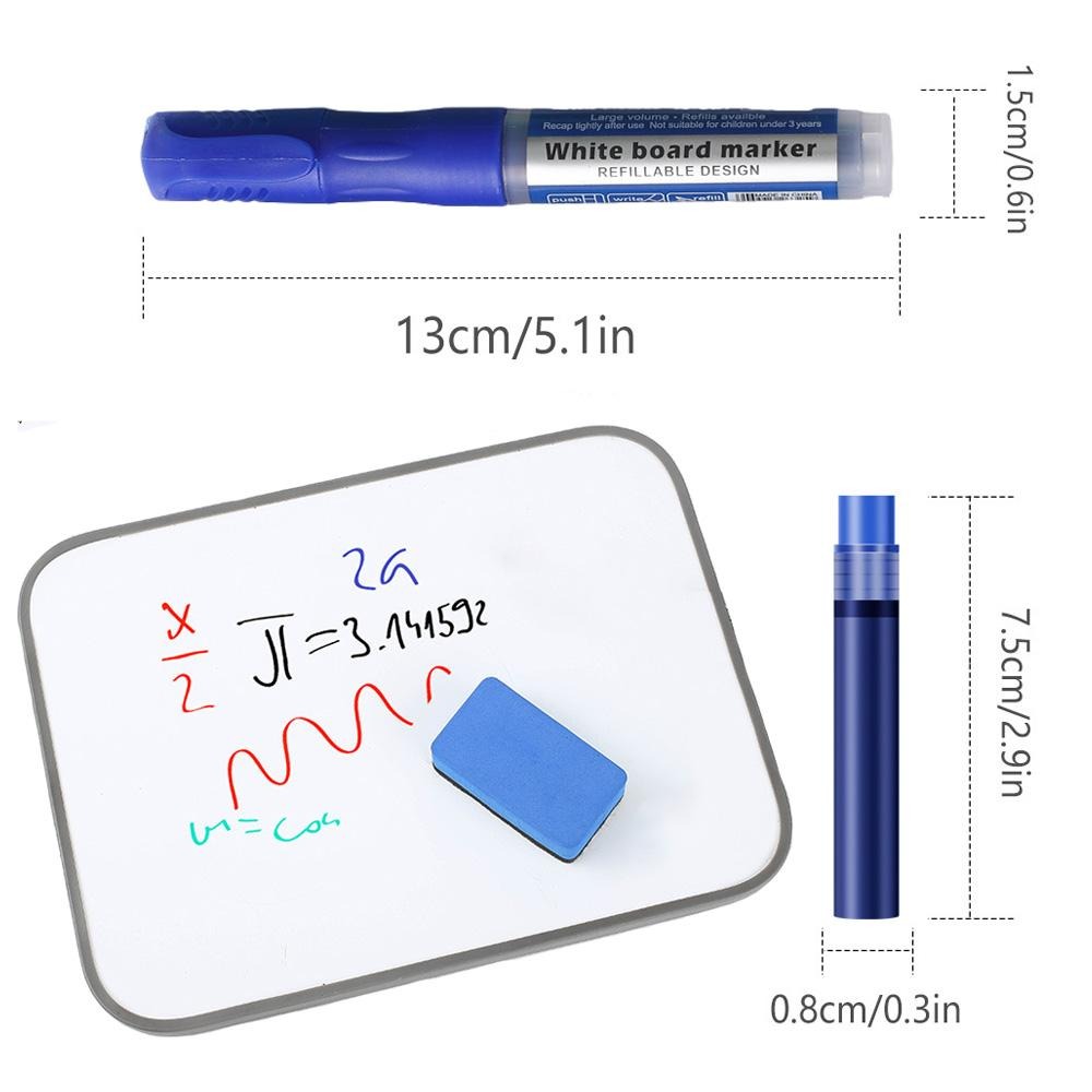2 bolígrafos + 10 recambios, bolígrafo de pizarra de gran capacidad, marcador recargable negro, rojo, azul y verde, suministros de aprendizaje, papelería escolar y de oficina