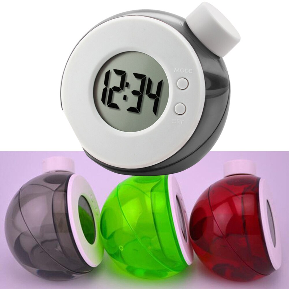 1pc Water Energy Clock LED Display Clock Water Jar Clock Eco-Friendly Clock No Battery Include (Red Black Green Blue)
